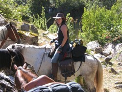  Alejandra on horseback on the 5 day trailride in NP Huerquehue
